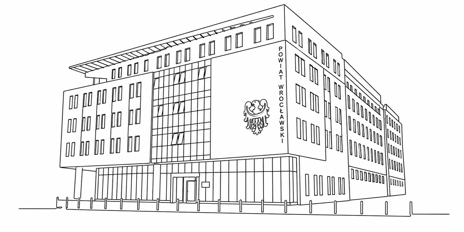 Rysunek budynku centrali we Wrocławiu
